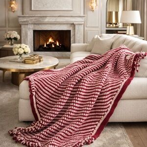 Hand Knit Throw Blanket